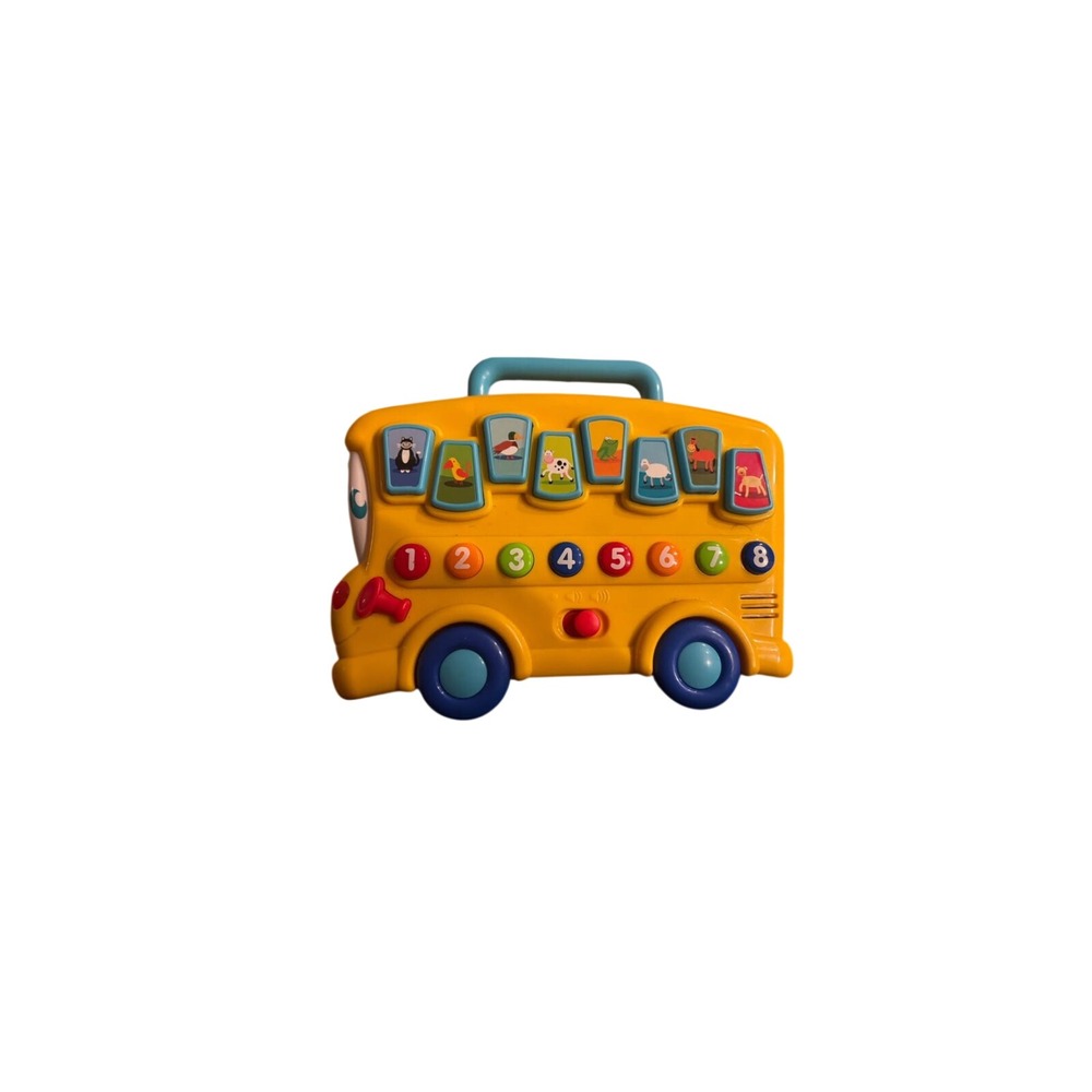 Yellow‎ Musical School Bus Toy with Animal Sounds and Number Buttons Toddler Toy